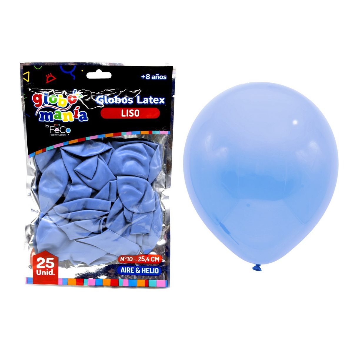 GENERICO - GLOBO 10 CELESTE X25UNI