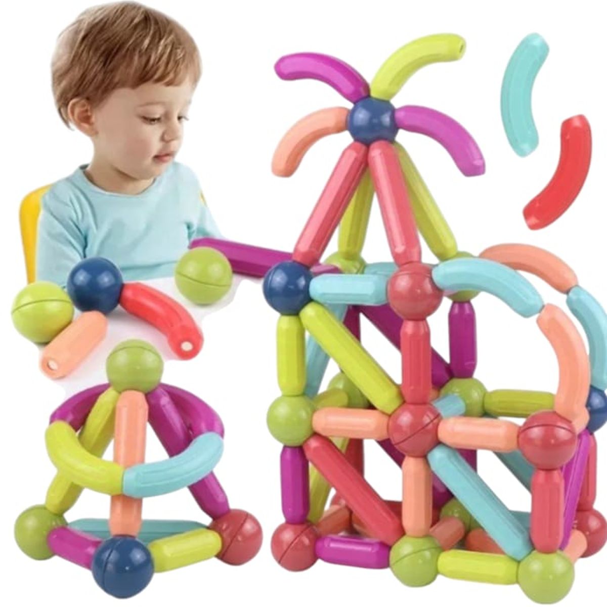 GENERICO - Juego De Bloques Barras Magnéticas Didácticas 26 Piezas