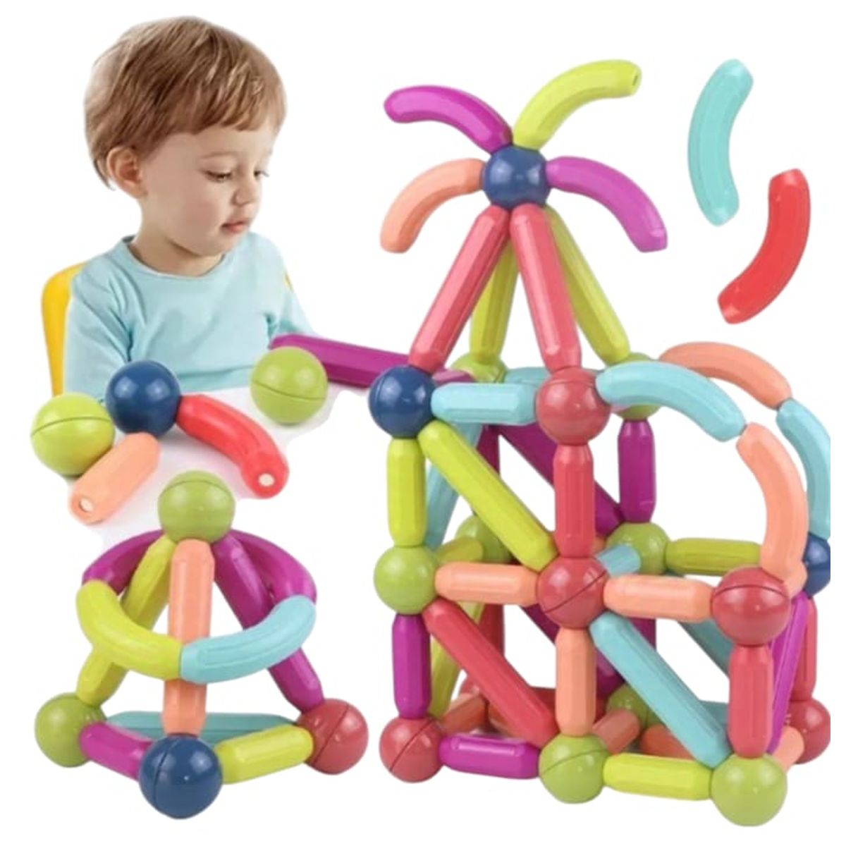 GENERICO - Juego De Bloques Barras Magnéticas Didácticas 26 Piezas