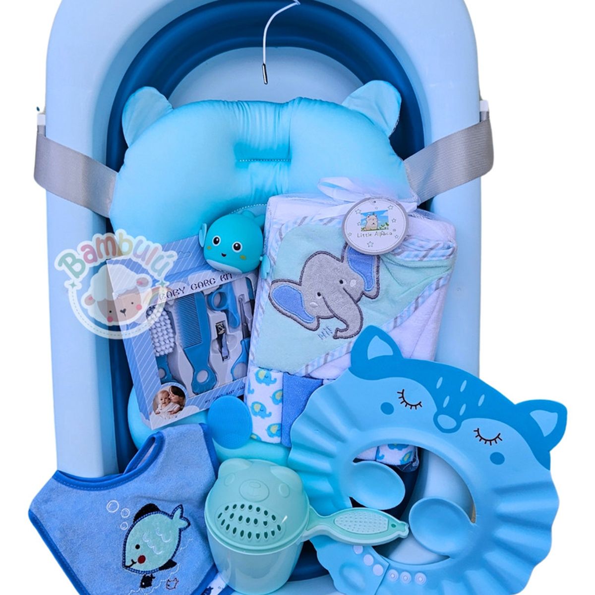 GENERICO - Bañera Plegable Con Termómetro + Accesorios Bebe