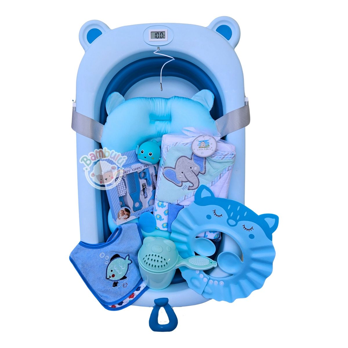 GENERICO - Bañera Plegable Con Termómetro + Accesorios Bebe