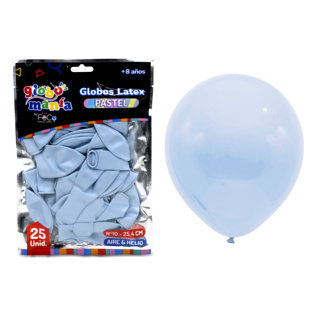 GENERICO - GLOBO 10 PASTEL CELESTE X25UNI