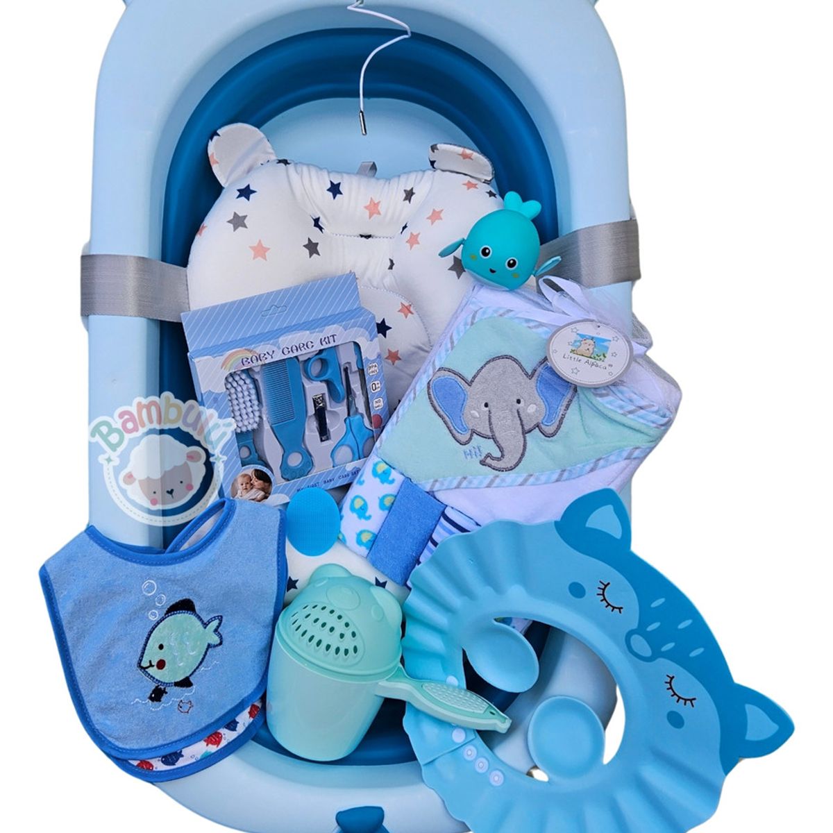 GENERICO - Bañera Plegable Con Termómetro + Accesorios Bebe