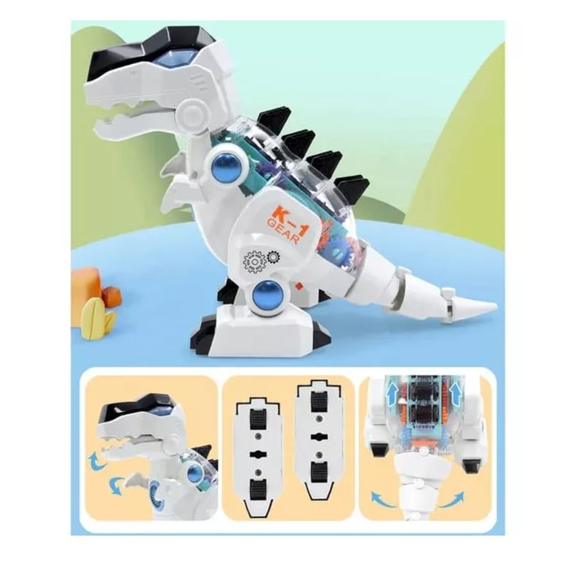 GENERICO - Juguete Dinosaurio Robot Mecánico Luces Sonido Y Movimiento