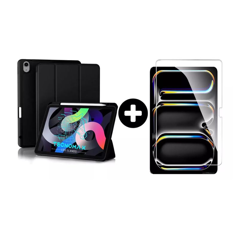 GENERICO - Funda Carcasa Smart Cover iPad Air 11 2024 + Lamina De Vidrio Templado