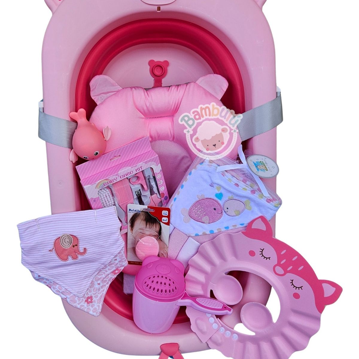 GENERICO - Bañera Plegable Con Termómetro + Accesorios Bebe