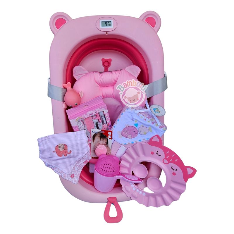 GENERICO - Bañera Plegable Con Termómetro + Accesorios Bebe