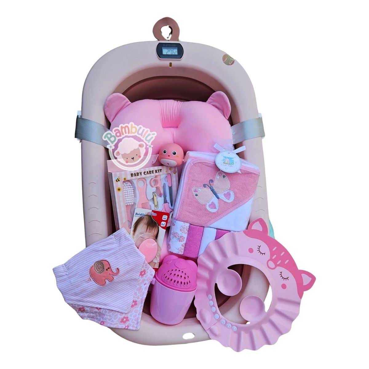 GENERICO - Bañera Plegable Con Termómetro + Accesorios Bebe