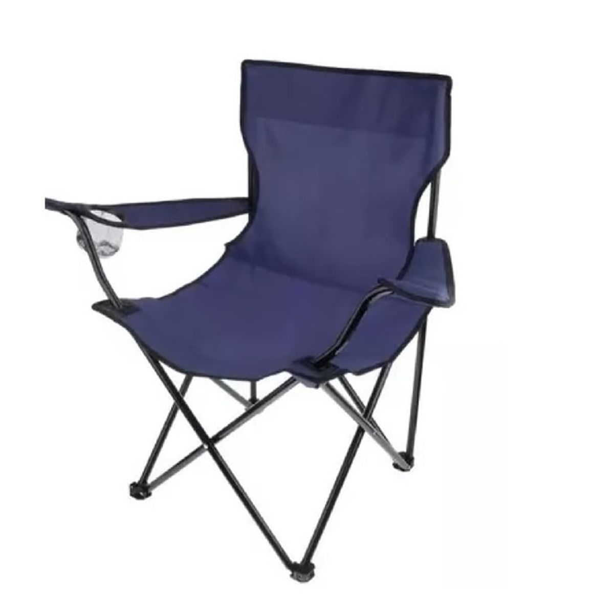 ANGELES DEL HOGAR - Silla Plegable De Playa Camping Picnic Con Porta Vaso Azul Marino