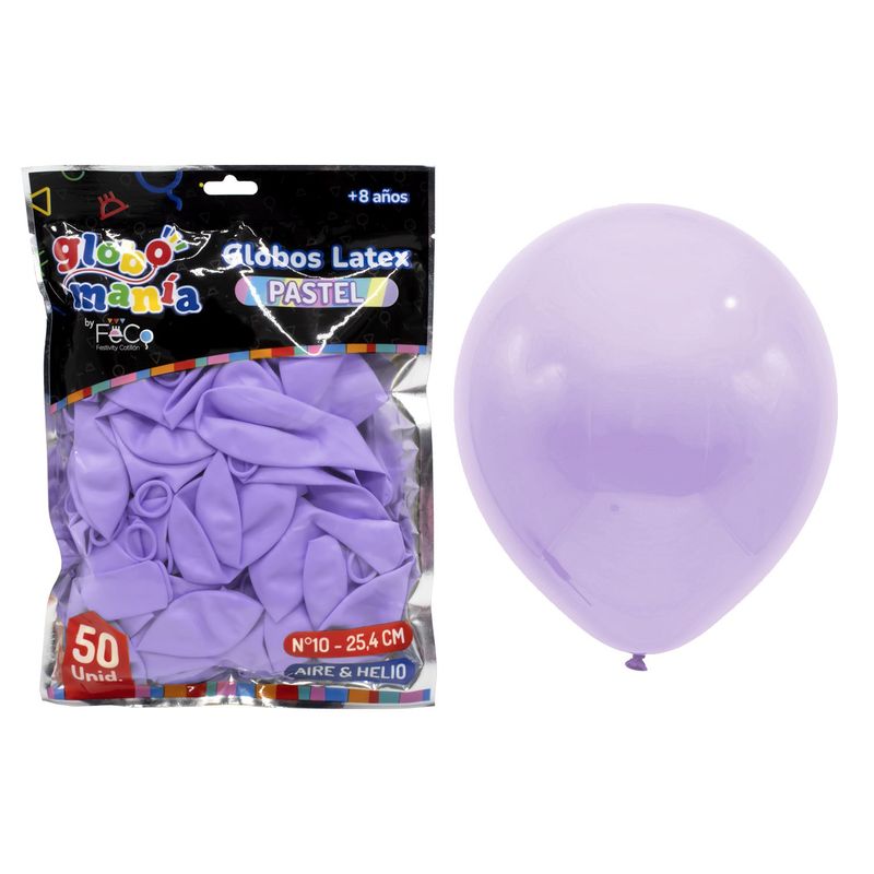 GENERICO - GLOBO 10 PASTEL MORADO X50UNI