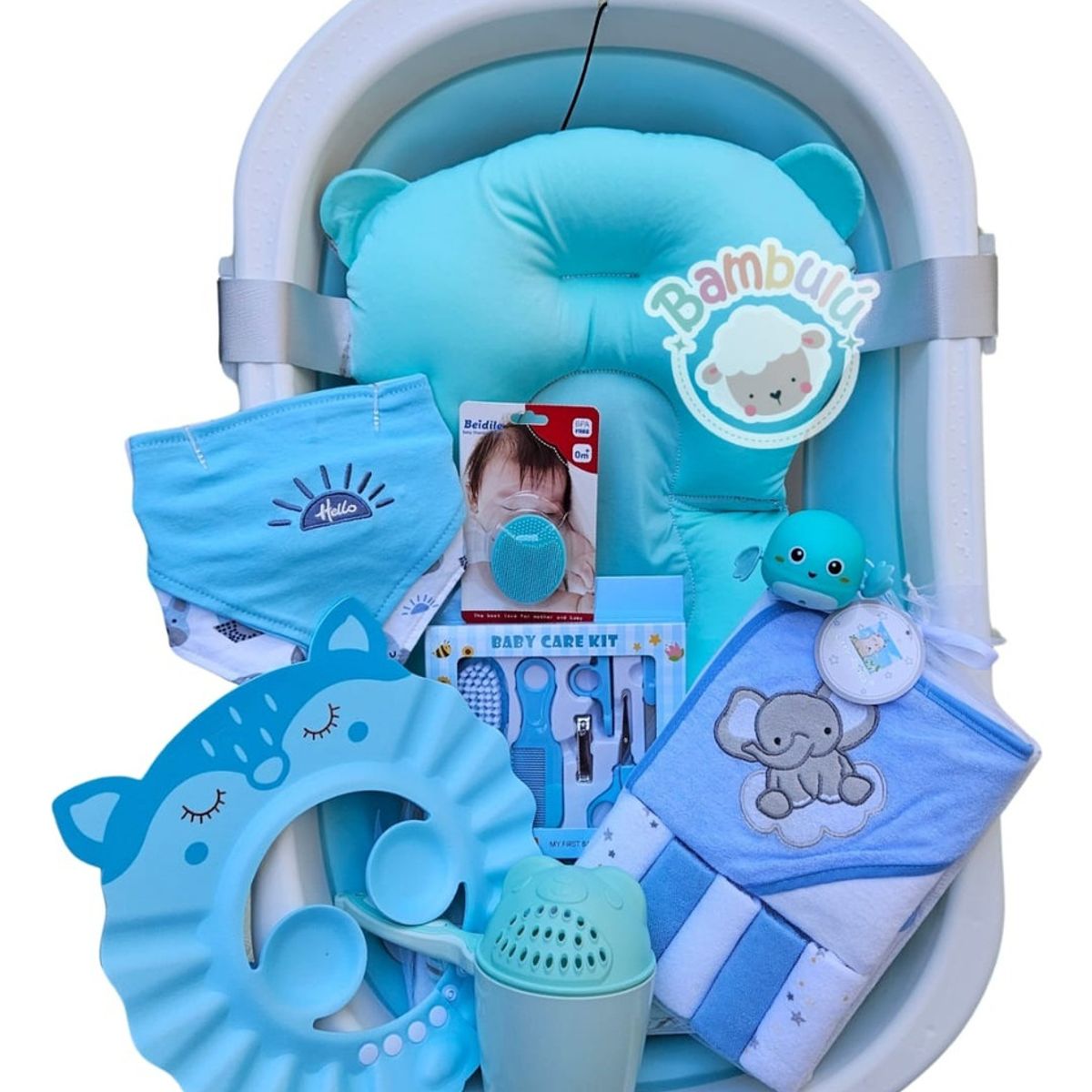 GENERICO - Bañera Plegable Con Termómetro + Accesorios Bebe