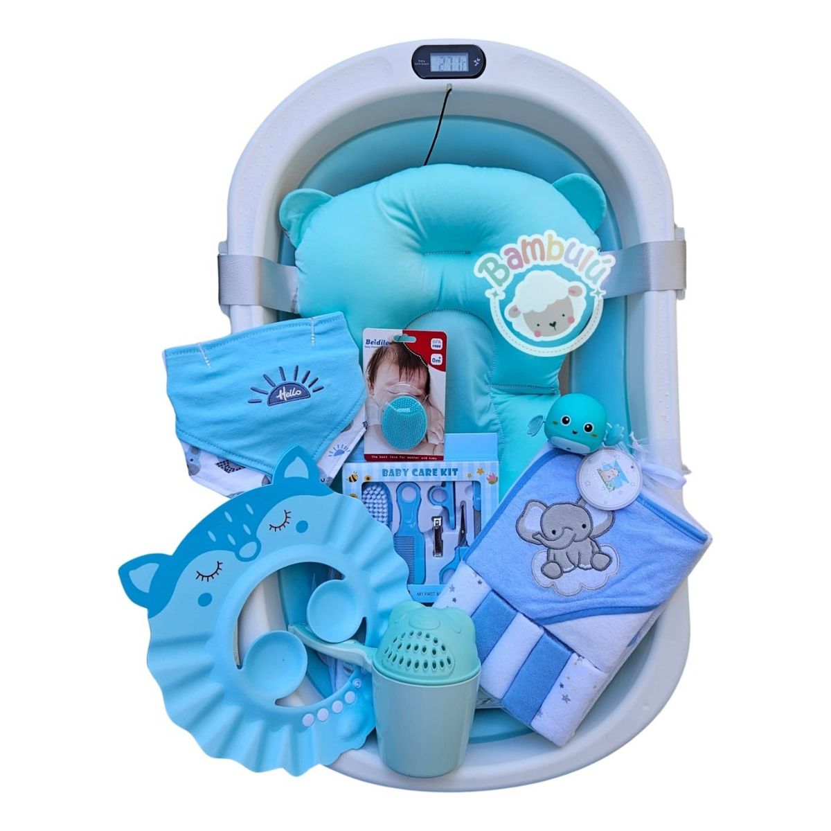 GENERICO - Bañera Plegable Con Termómetro + Accesorios Bebe