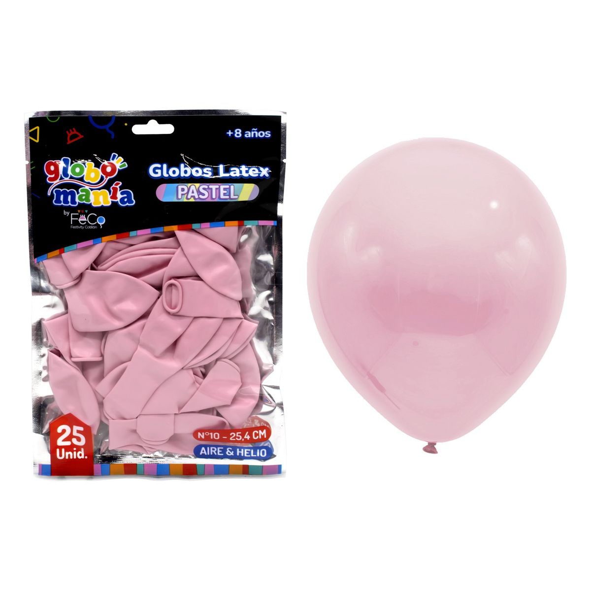 GENERICO - GLOBO 10 PASTEL ROSADO X25UNI