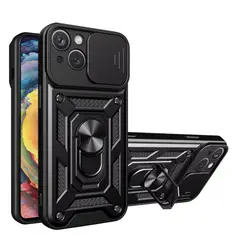 GENERICO - Carcasa Armor Con Anillo Para iPhone 15 Normal - Negro