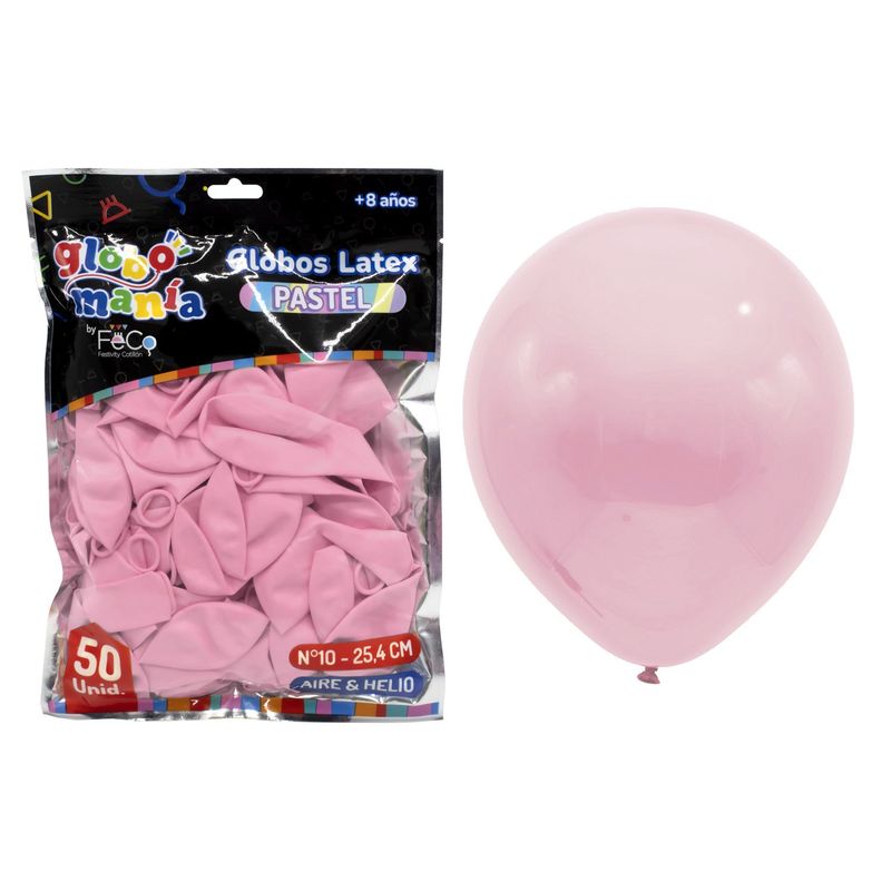 GENERICO - GLOBO 10 PASTEL ROSADO X50UNI