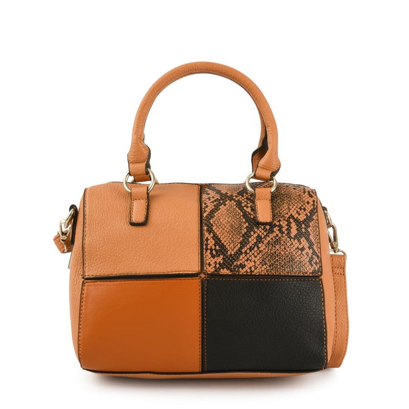 ZIOL - Cartera dos asas baul mediana elinna camel