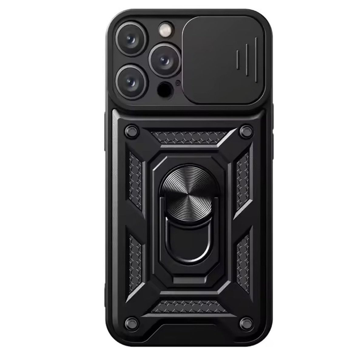 GENERICO - Carcasa Armor Con Anillo Para iPhone 15 Pro - Negro
