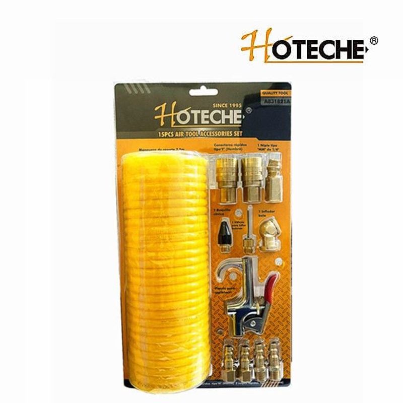 HOTECHE - Set Acoples Accesorio Aire Con Manguera 15 Piezas