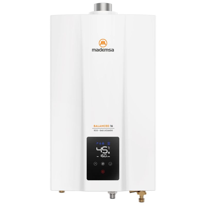 MADEMSA - Calefont Gas Licuado Mademsa 16 Litros Tiro Balanceado Cámara Estanca Balanced 16 Eco GL