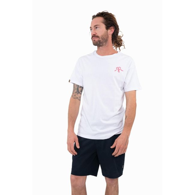 KAYA UNITE - Polera Hombre Orgánica Classy White Minilogo