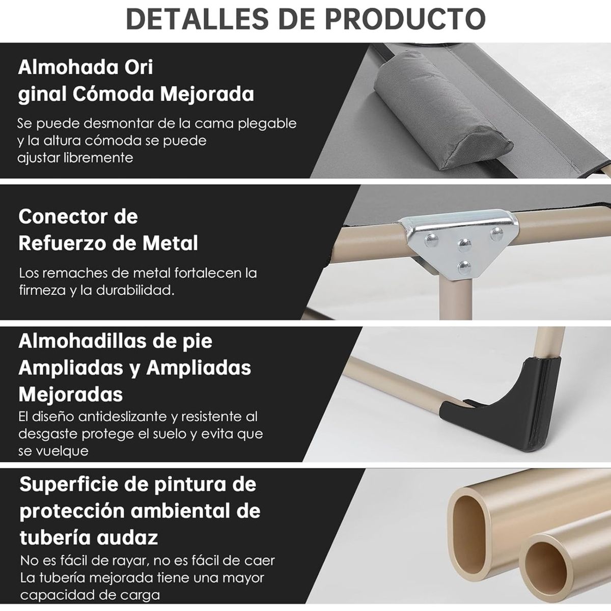 GENERICO - Catre Cama Camping Plegable Portátil Con Colchón Y Almohada