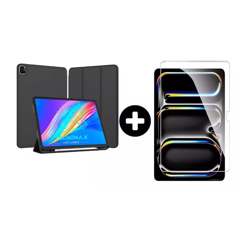 GENERICO - Funda Carcasa Smart Cover Para iPad Pro 13 + Lamina De Vidrio Templado