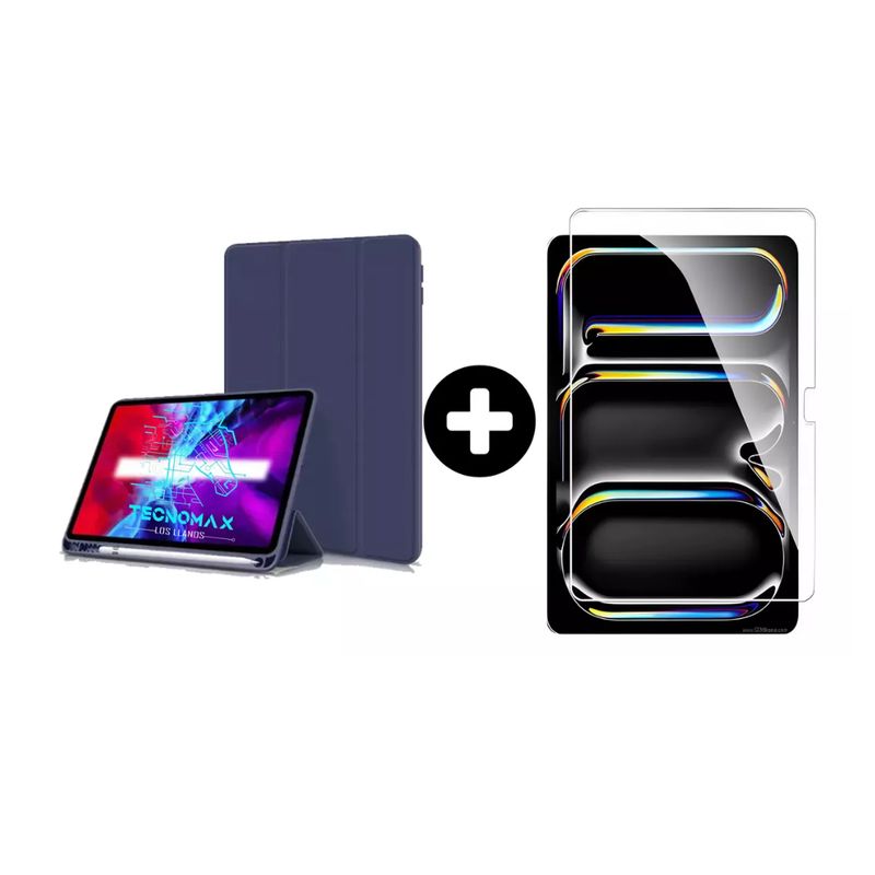 GENERICO - Funda Carcasa Smart Cover Para iPad Pro 13 + Lamina De Vidrio Templado
