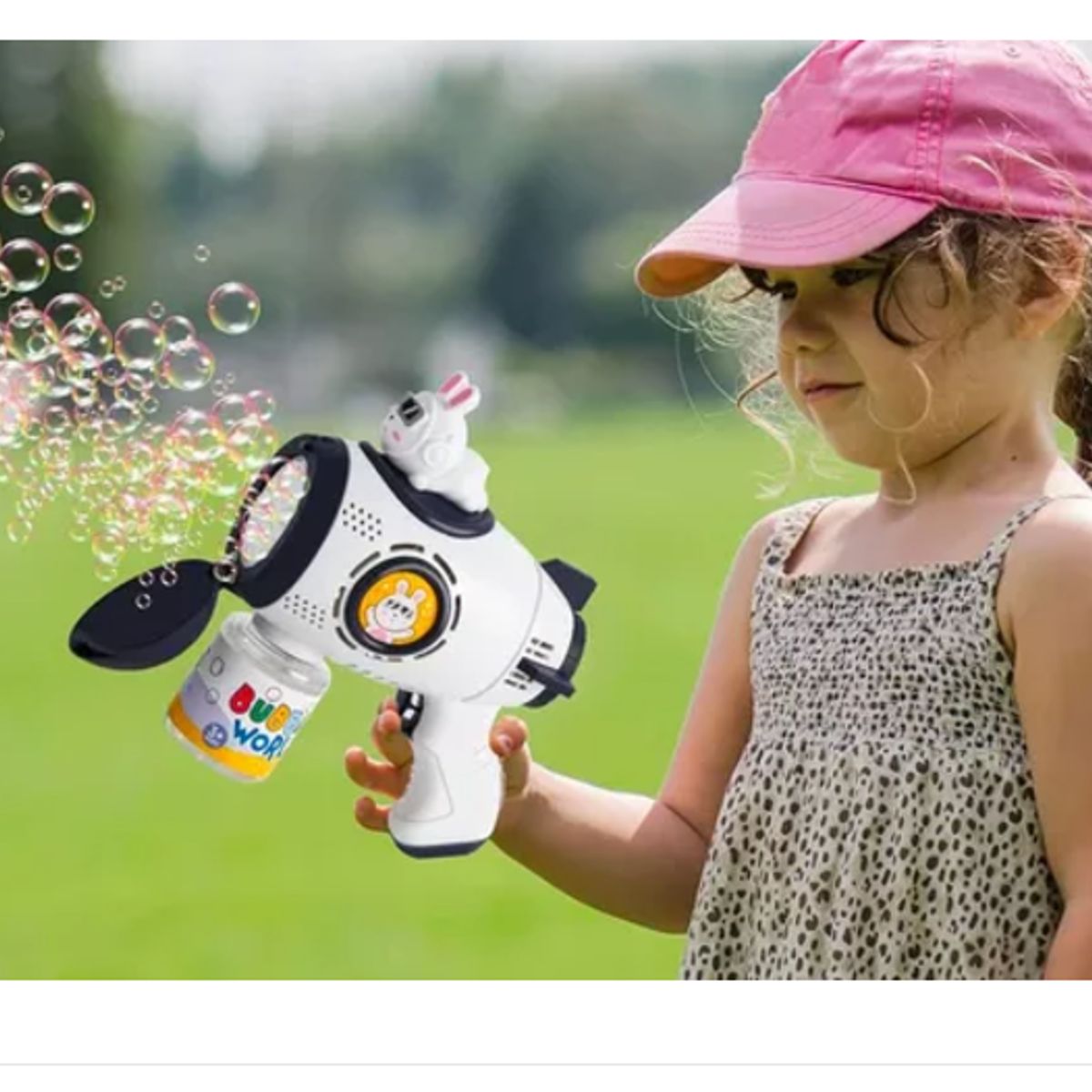 GENERICO - Pistola Burbujas Lanzador Nocturno Led Niños Robot Espacial