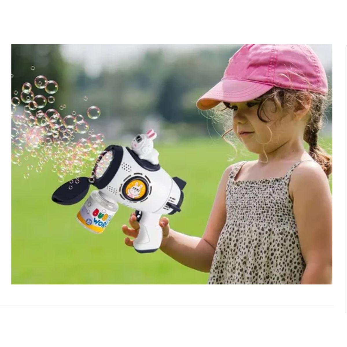 GENERICO - Pistola Burbujas Lanzador Nocturno Led Niños Robot Espacial