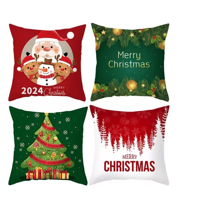 GENERICO - Juego De 4 Fundas De Cojín De Navidad Decoración 45x45cm