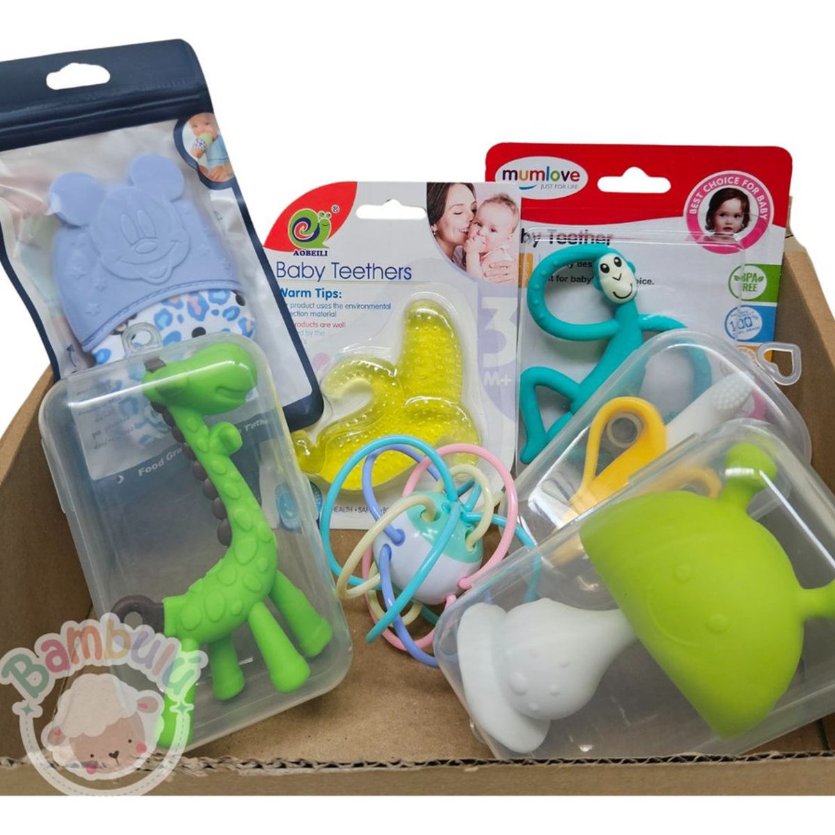 GENERICO - Kit De Mordedores Bebé Primera Etapa Baby Shower
