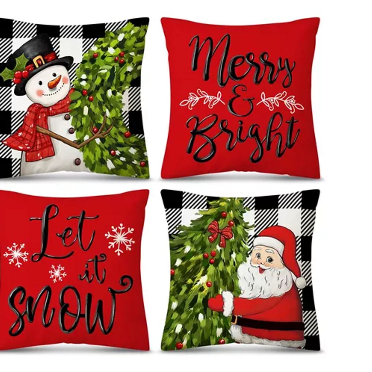 GENERICO - Set 4 Funda De Cojín Navideña Decoración