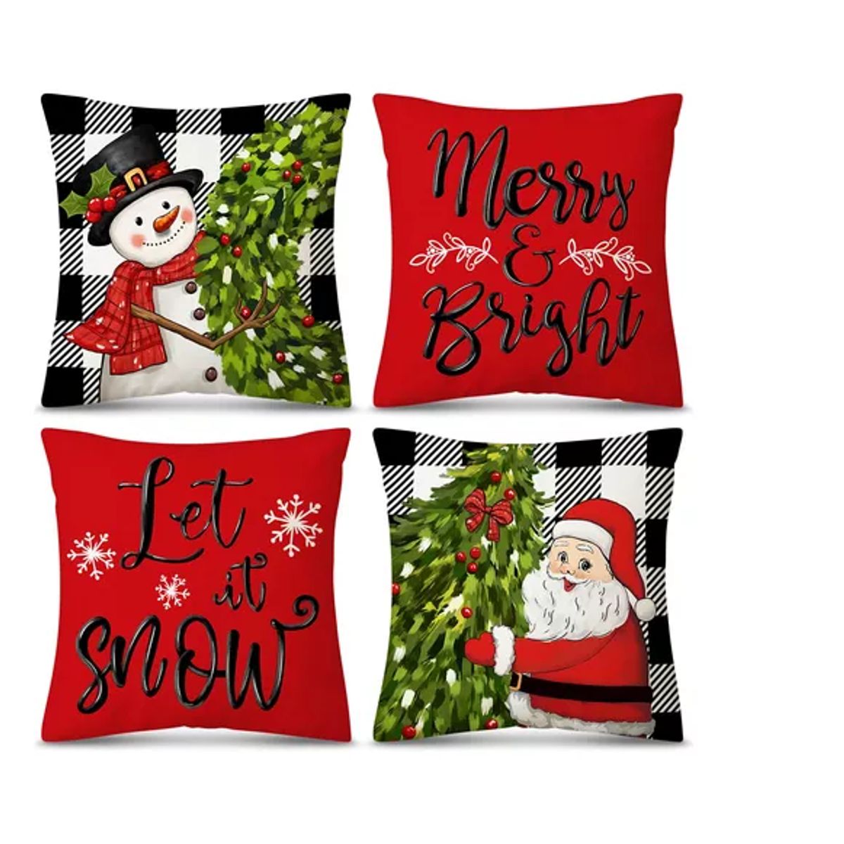 GENERICO - Set 4 Funda De Cojín Navideña Decoración