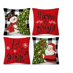 GENERICO - Set 4 Funda De Cojín Navideña Decoración