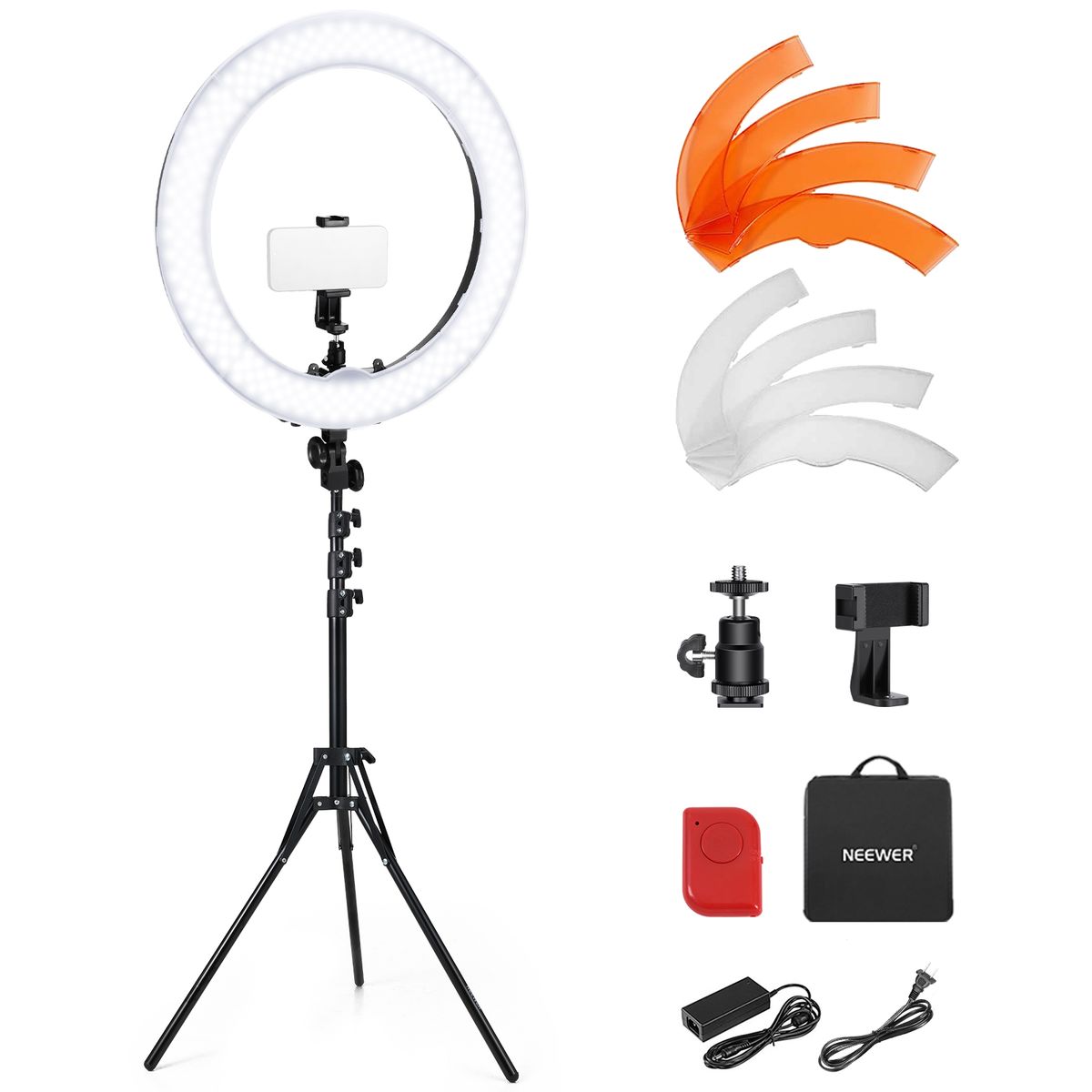 NEEWER - 55W 18 Pulgada 48cm Aro de Luz Kit, Luz LED Selfie Estudio Iluminación