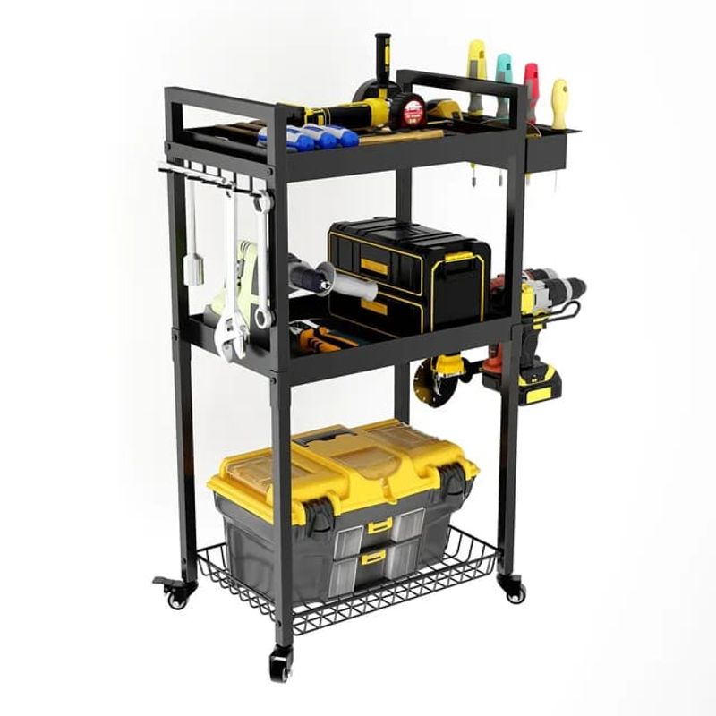 GENERICO - Carro Organizador  Porta Herramienta 3 Niveles Metálico
