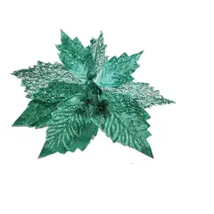 GENERICO - 12 Flores Navideñas 32cm Brillo Artificial Adorno Navidad