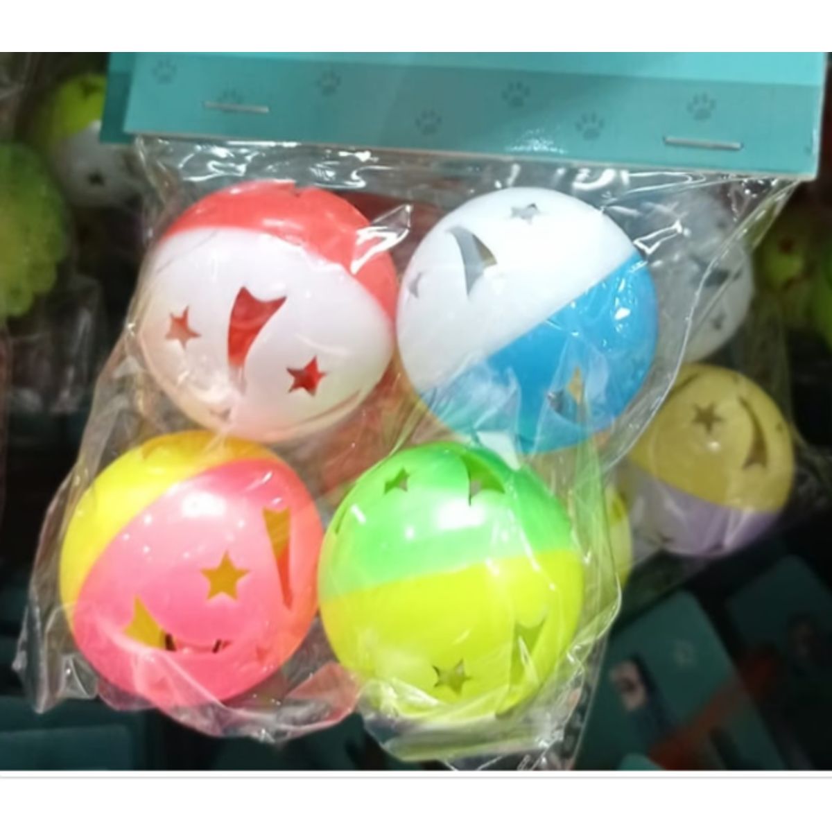 GENERICO - Set 4 Pelotas Juguete Para Mascotas Gatos Plastico