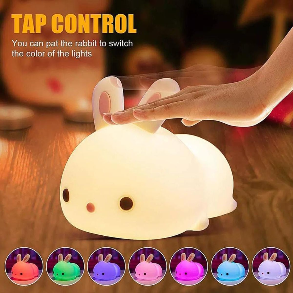 GENERICO - Lámpara De Noche Rabbit Con Sensor Táctil Espantacuco
