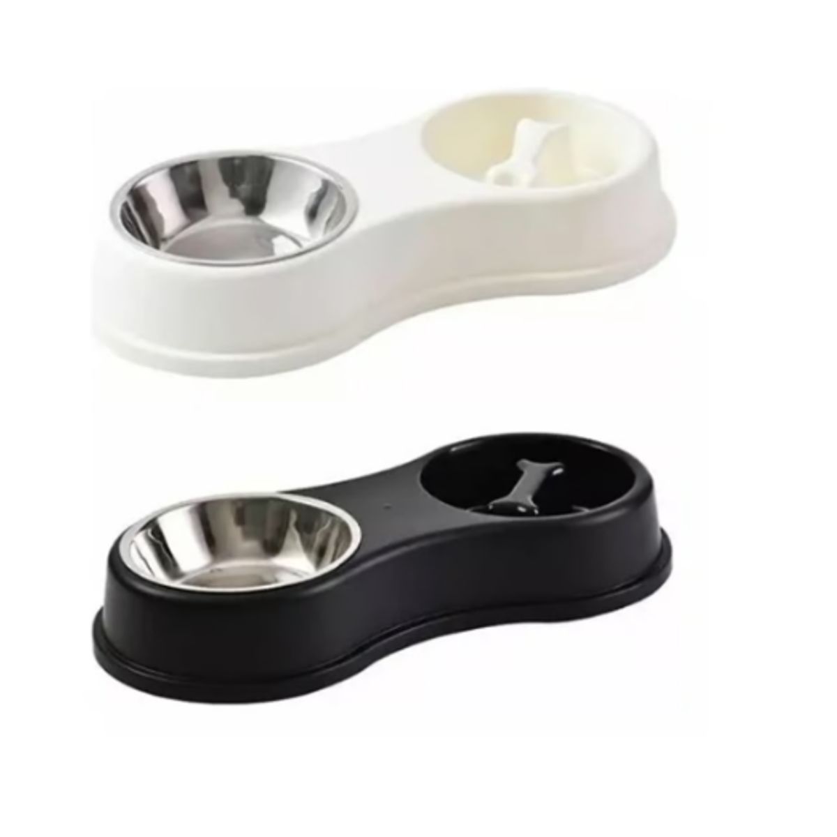 GENERICO - Cuenco Doble Para Mascotas - Perros Gatos Lento