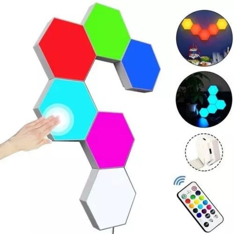 GENERICO - Luces Hexagonales 17 Colores LED