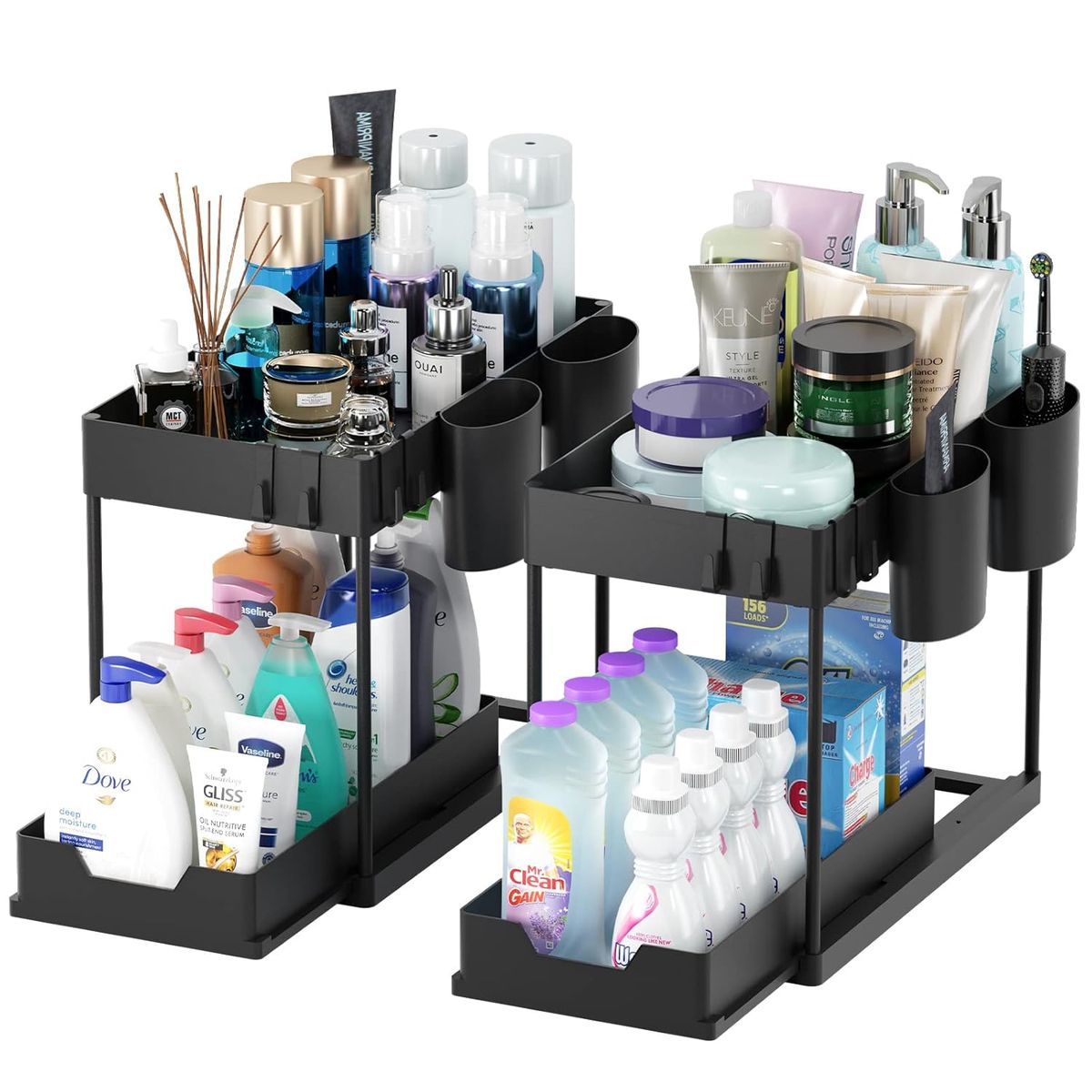 KUANGYE - 2 Piezas 2 Niveles Organizador Multifuncional Baño Cocina