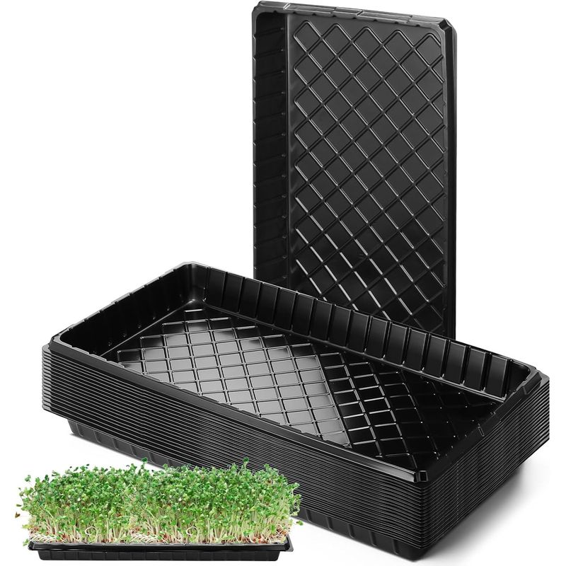 KUANGYE - Set 10× Bandeja Germinación Hidroponía Forraje Sin Agujeros