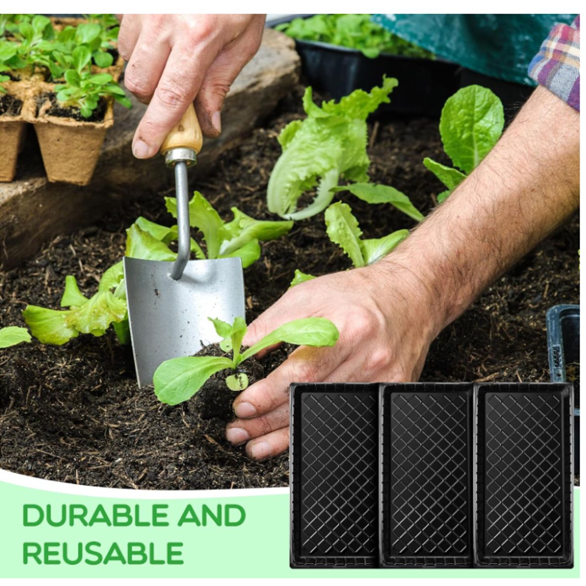 KUANGYE - Set 10× Bandeja Germinación Hidroponía Forraje Sin Agujeros