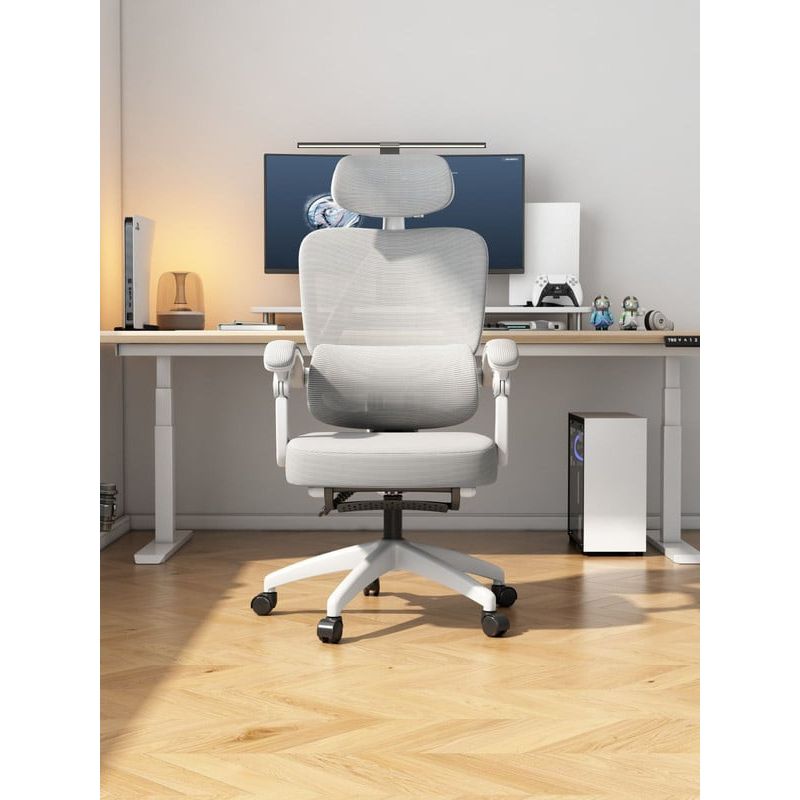 ANGELES DEL HOGAR - Silla Ergonómica De Oficina Con Reposabrazos Ajustables 3D Color Blanco