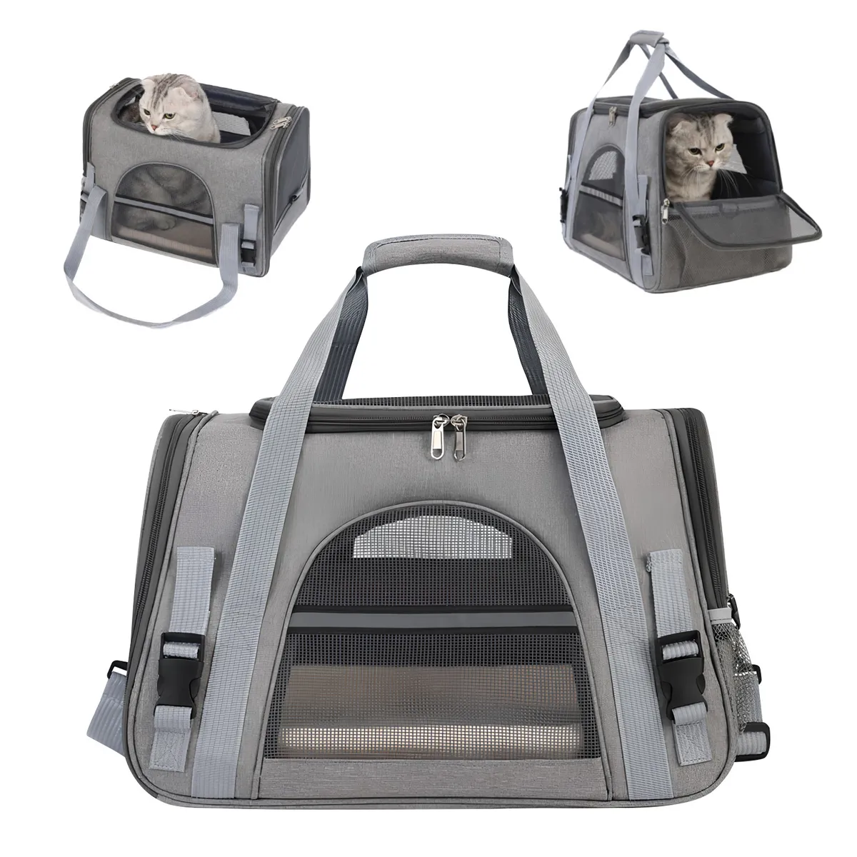 KOBA - Bolso Transportador Mascota Gato Michi Portatil Con Alfombra