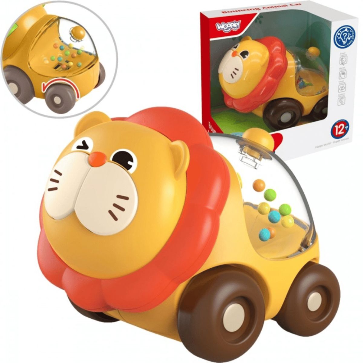 TEDMIMAK - Autos Sonajero Juguete infantil Niño Diseño León Amistoso