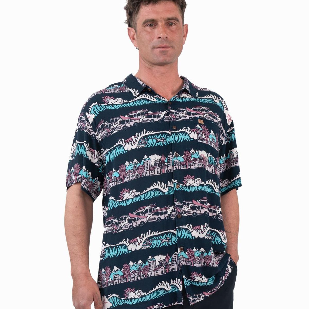 KAYA UNITE - Guayabera Hombre Push Navy