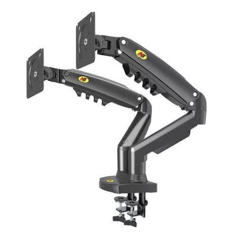 GENERICO - Soporte ergonómico de mesa para TVmonitor 2 brazos negro