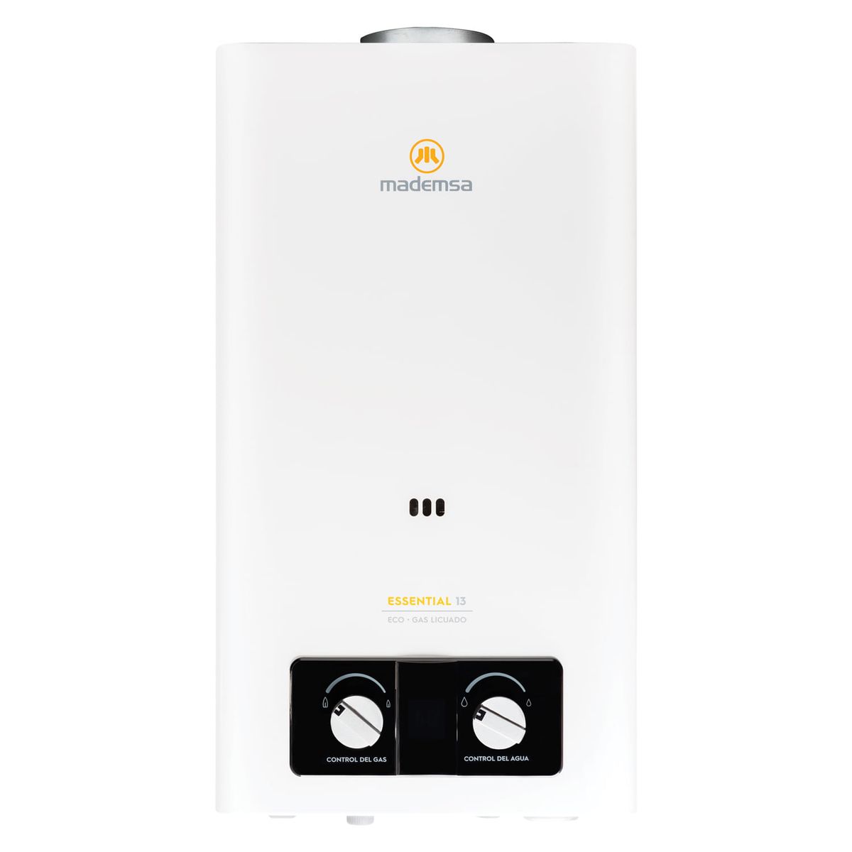 MADEMSA - Calefont Gas Licuado Mademsa 13 Litros Tiro Natural Ionizado Essential 13 Eco GL Blanco